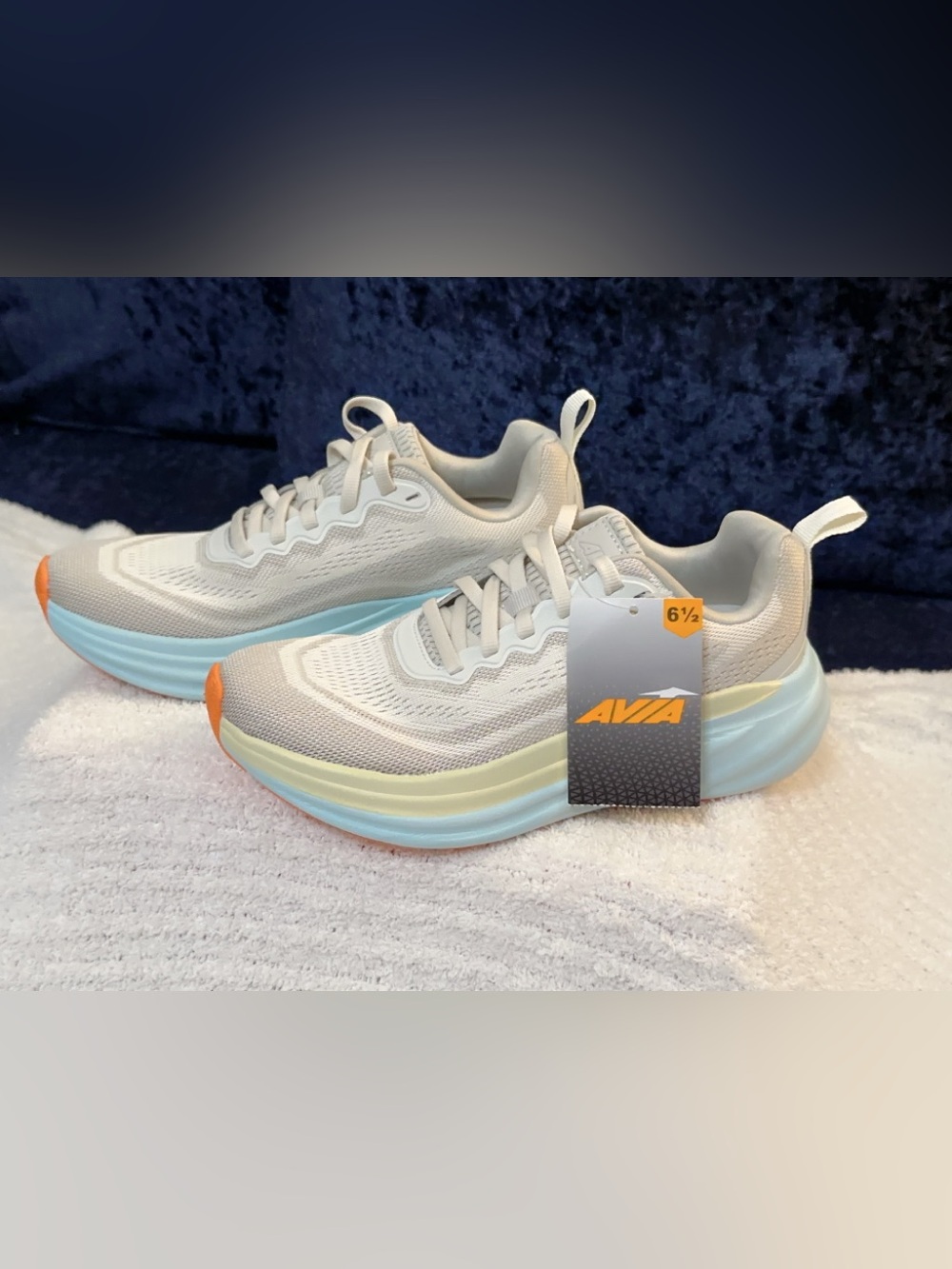 Avia Women’s Comfort Performance Sneakers Grey With Blue, Yellow & Orange Accen - Picture 5 of 16